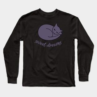 Sweet Dreams - Sleeping Black Cat Long Sleeve T-Shirt